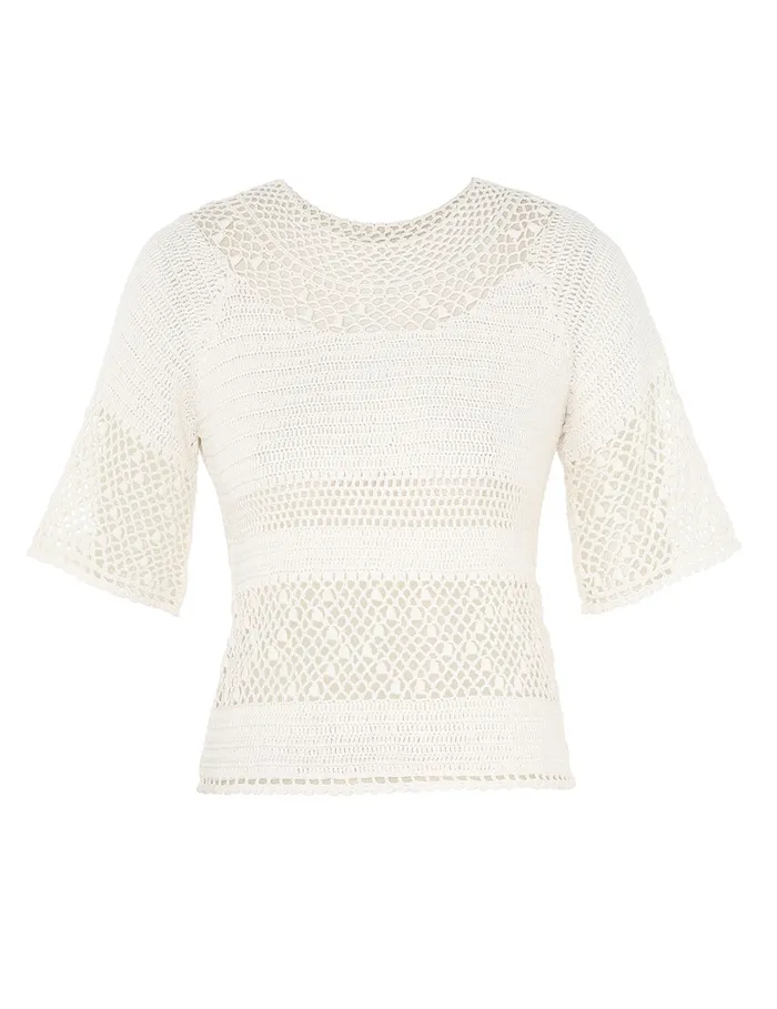 Women Zimmermann Clothing Ottie Crochet Top Ivory