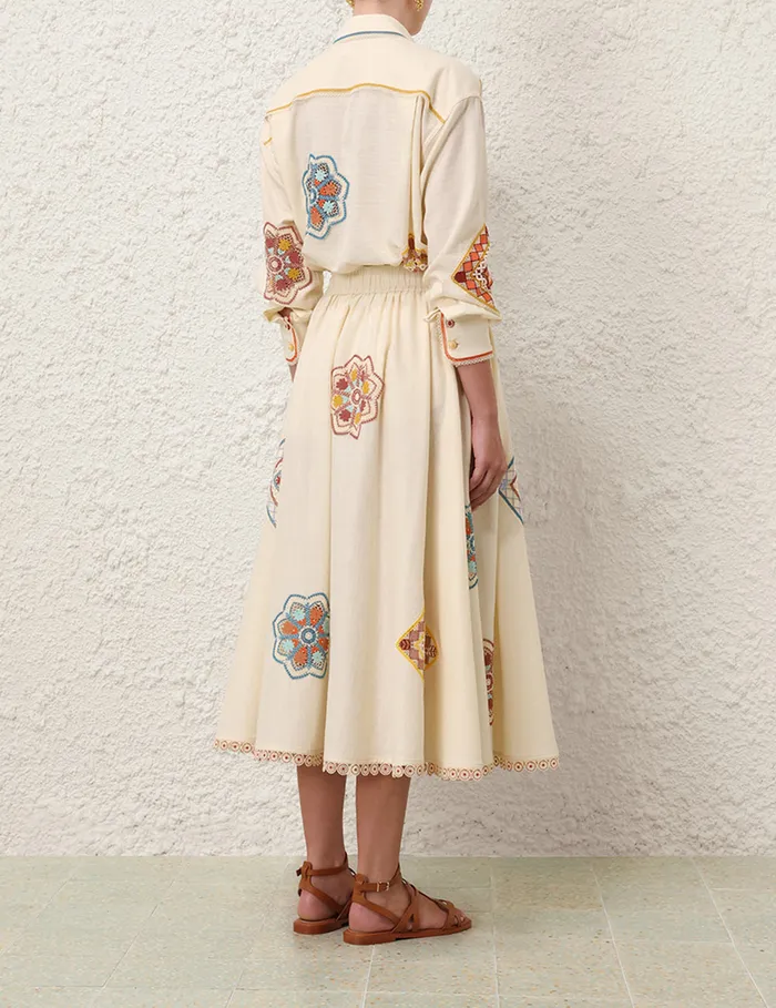 Women Zimmermann Clothing Ottie Doily Shirt Cream Multi