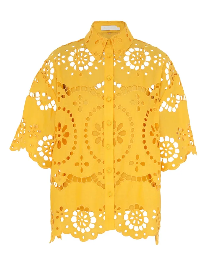 Women Zimmermann Clothing Pop Embroidered Shirt Mango