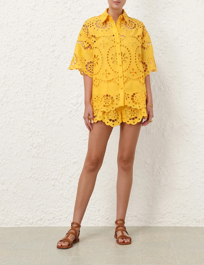 Women Zimmermann Clothing Pop Embroidered Shirt Mango