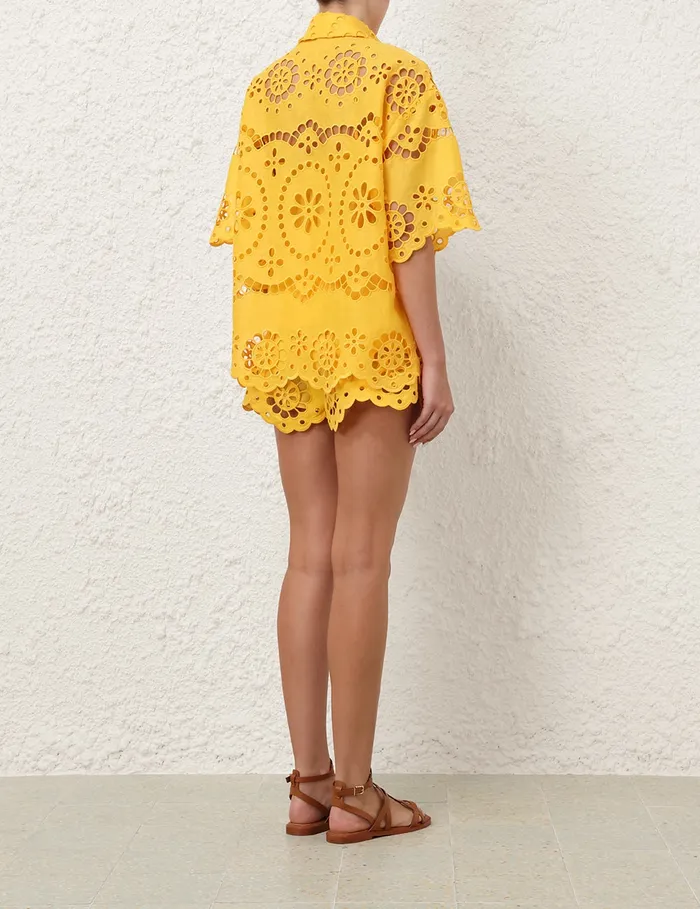 Women Zimmermann Clothing Pop Embroidered Shirt Mango