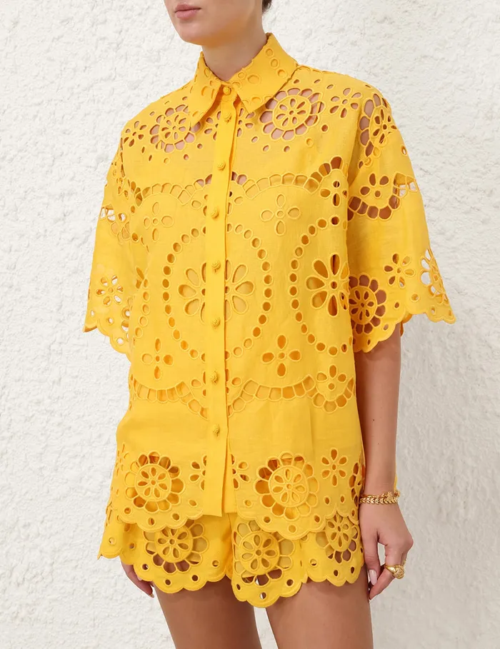 Women Zimmermann Clothing Pop Embroidered Shirt Mango