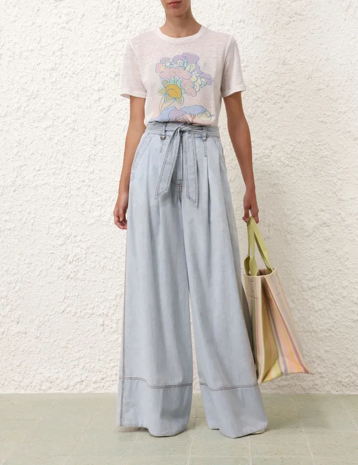 Women Zimmermann Clothing Pop Printed Straight Tee Ivory