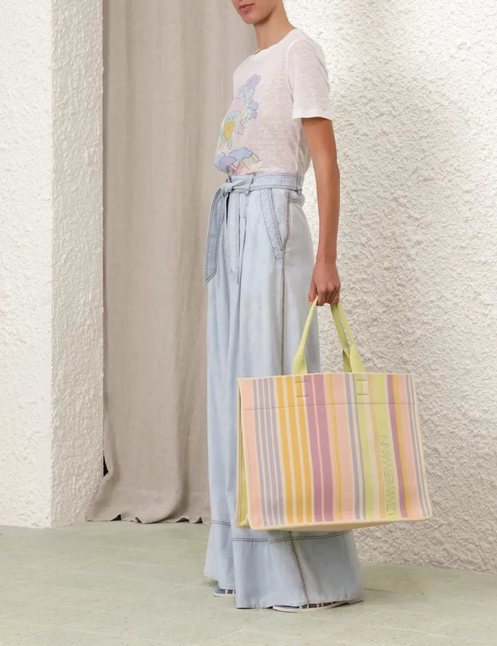 Women Zimmermann Clothing Pop Printed Straight Tee Ivory