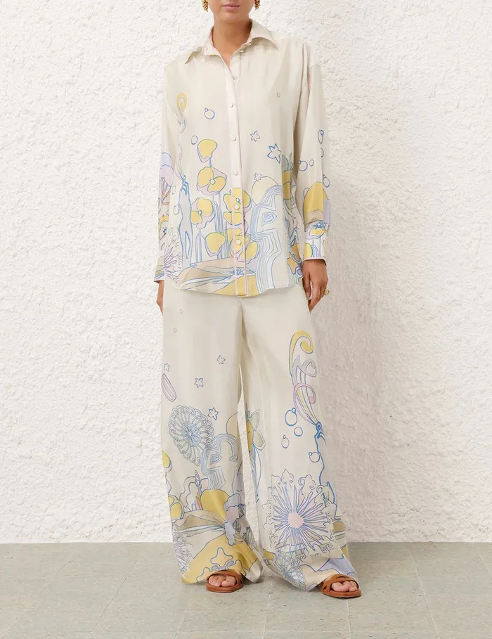 Women Zimmermann Clothing Pop Relaxed Pant Watercolour Multi