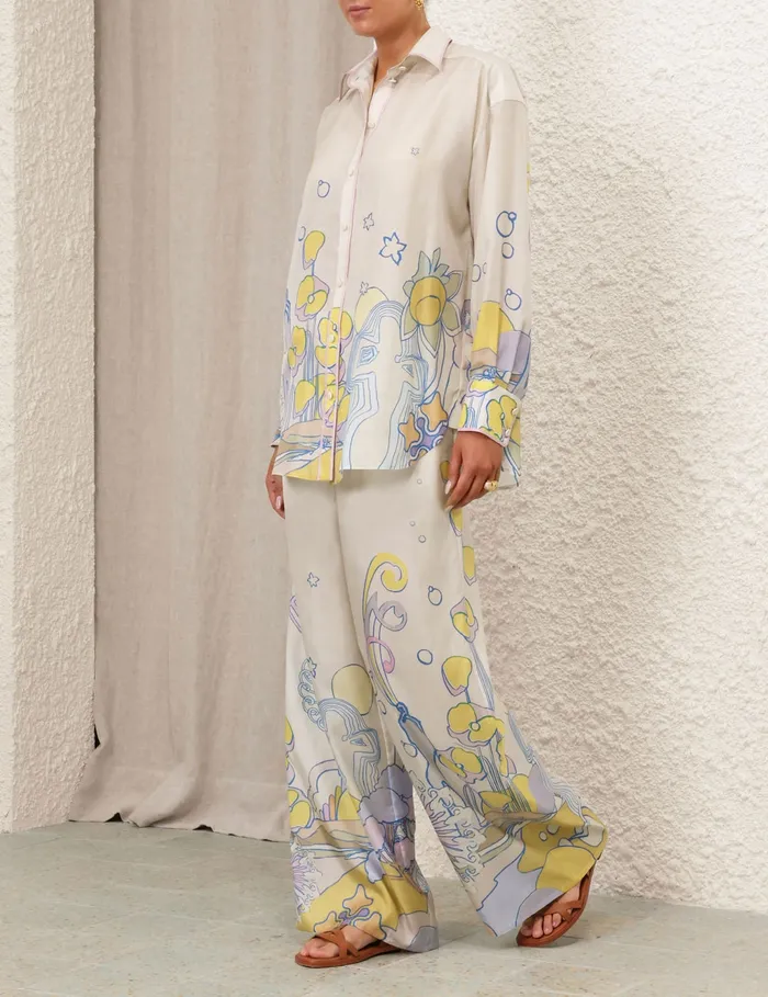Women Zimmermann Clothing Pop Relaxed Pant Watercolour Multi