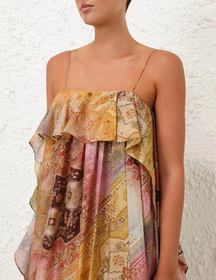Women Zimmermann Clothing Tallow Ruffle Maxi Dress Ombre Multi