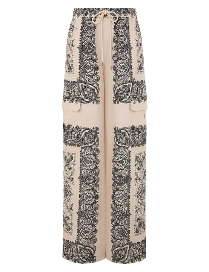 Women Zimmermann Clothing Utility Track Pant Tea Paisley