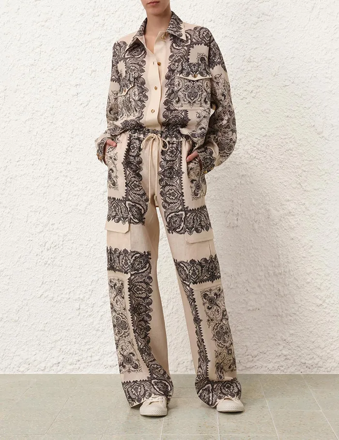 Women Zimmermann Clothing Utility Track Pant Tea Paisley
