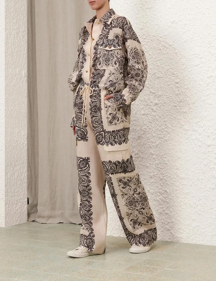 Women Zimmermann Clothing Utility Track Pant Tea Paisley