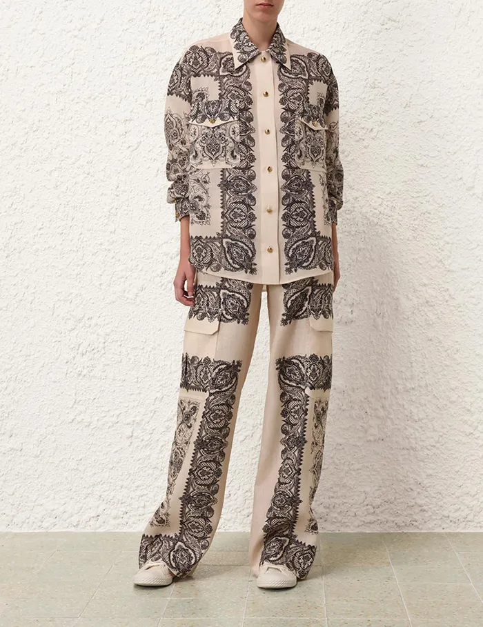 Women Zimmermann Clothing Utility Track Pant Tea Paisley