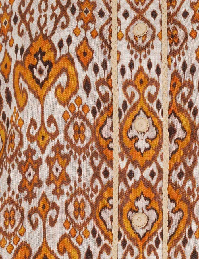 Women Zimmermann Clothing Wylie Relaxed Shirt Orange Ikat