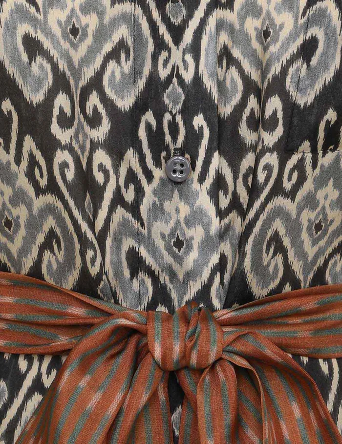 Women Zimmermann Clothing Wylie Shirt Dress Charcoal Ikat