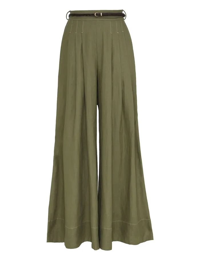 Women Zimmermann Clothing Wylie Wide Leg Pant Olive