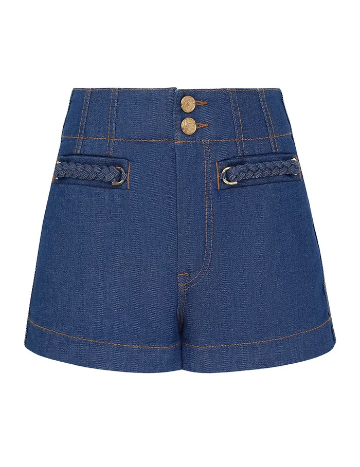 Women Zimmermann Denim Wylie Denim Short Railway Blue
