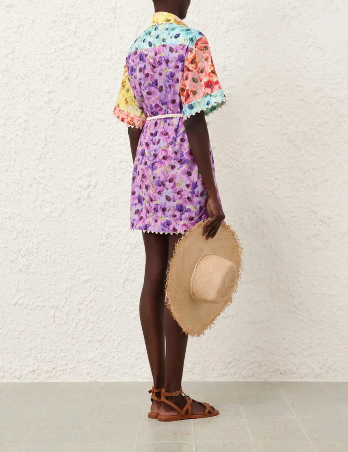 Women Zimmermann Dresses and Coverups Lightburst Trimmed Shirt Dress Spliced