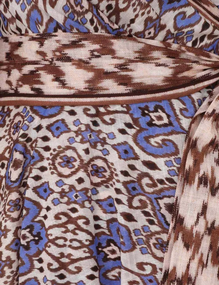 Women Zimmermann Dresses and Coverups Wylie Wrap Midi Dress Cornflower Ikat