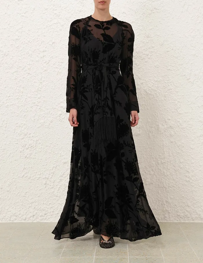 Women Zimmermann Dresses Burnout Sheath Dress Black