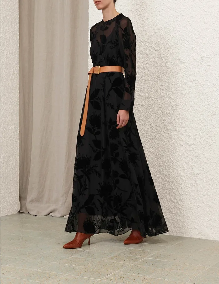 Women Zimmermann Dresses Burnout Sheath Dress Black