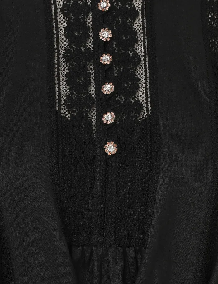 Women Zimmermann Dresses Crush Lace Billow Dress Black