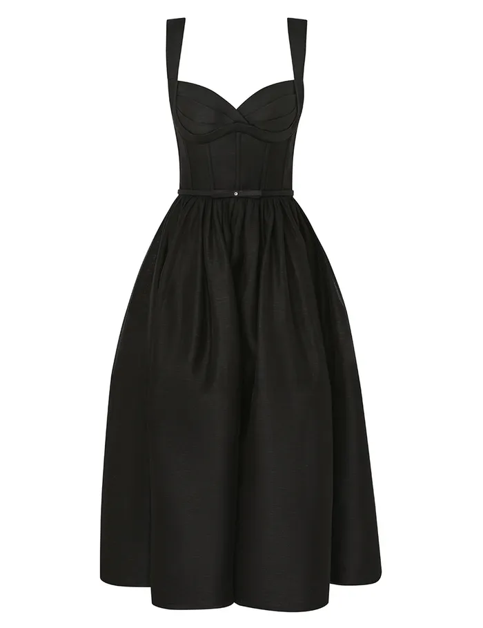 Women Zimmermann Dresses Crush Picnic Midi Dress Black