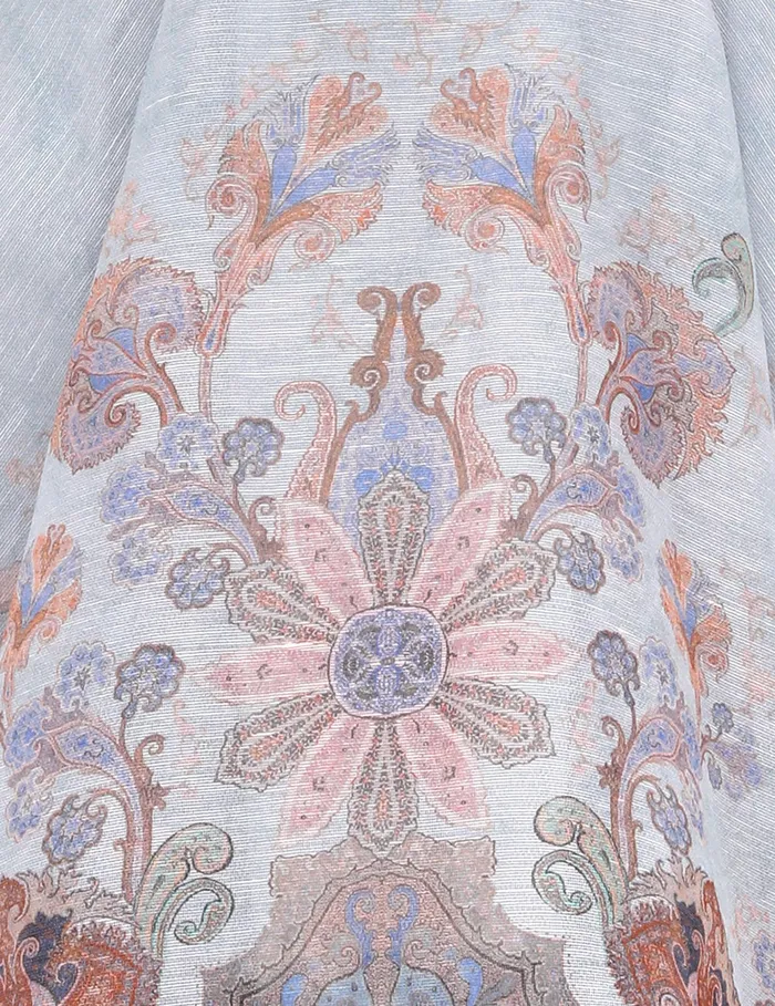 Women Zimmermann Dresses Eden Belted Mini Dress Blue Paisley