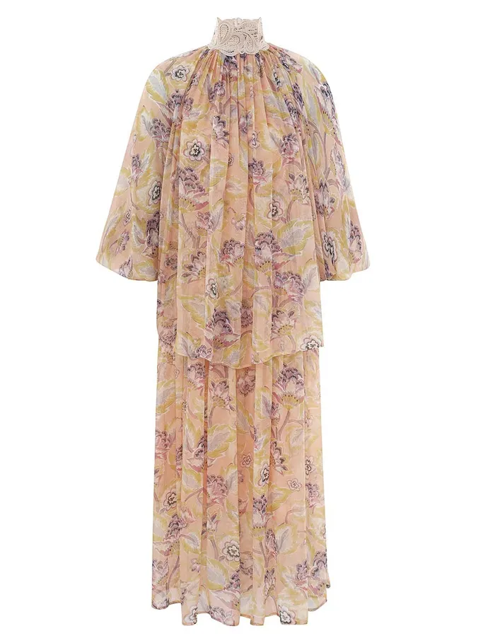 Women Zimmermann Dresses Illustration Lace Edge Dress Citrine Eden