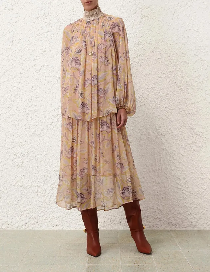 Women Zimmermann Dresses Illustration Lace Edge Dress Citrine Eden