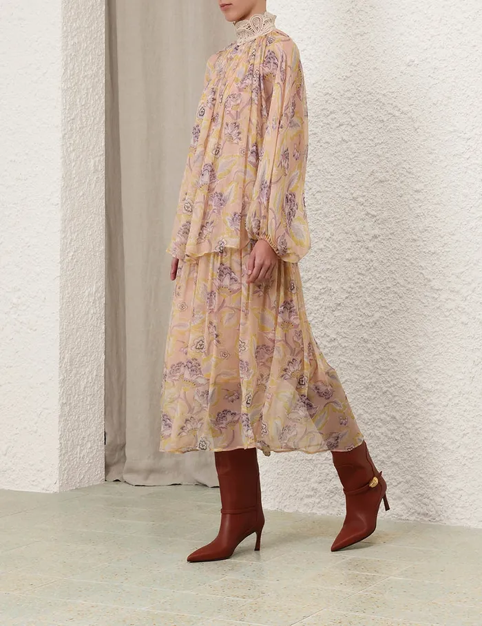 Women Zimmermann Dresses Illustration Lace Edge Dress Citrine Eden