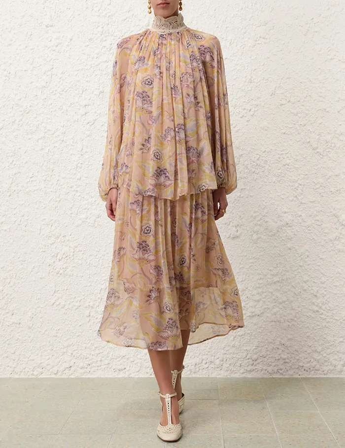 Women Zimmermann Dresses Illustration Lace Edge Dress Citrine Eden