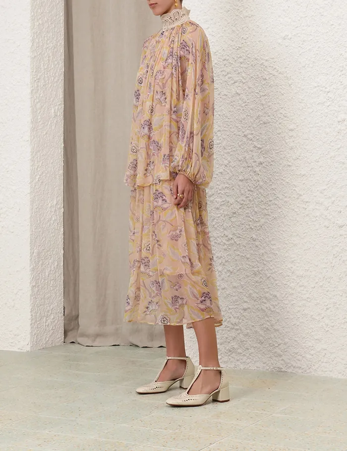 Women Zimmermann Dresses Illustration Lace Edge Dress Citrine Eden