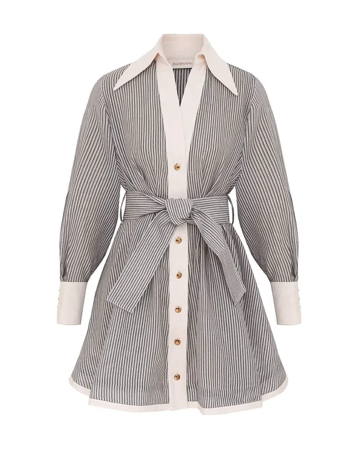 Women Zimmermann Dresses Illustration Tuck Mini Dress Stripe