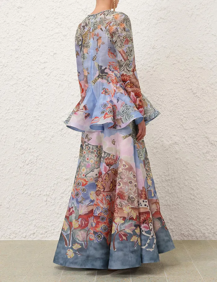 Women Zimmermann Dresses Illustration V Neck Gown Eden Garden