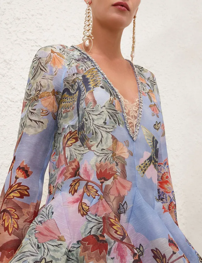 Women Zimmermann Dresses Illustration V Neck Gown Eden Garden