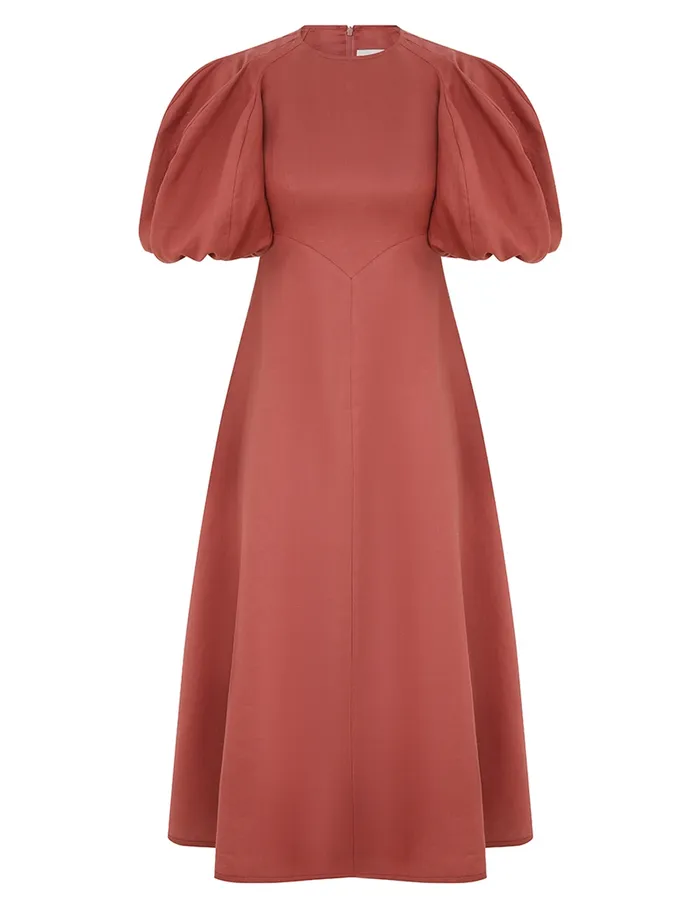 Women Zimmermann Dresses Midi Day Dress Lipstick