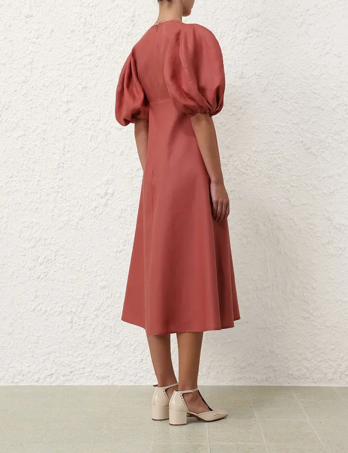 Women Zimmermann Dresses Midi Day Dress Lipstick