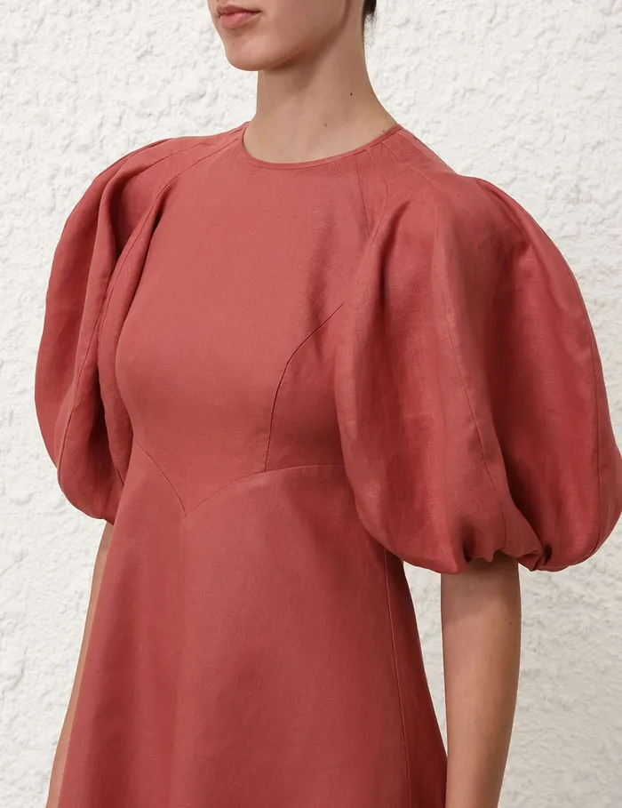 Women Zimmermann Dresses Midi Day Dress Lipstick