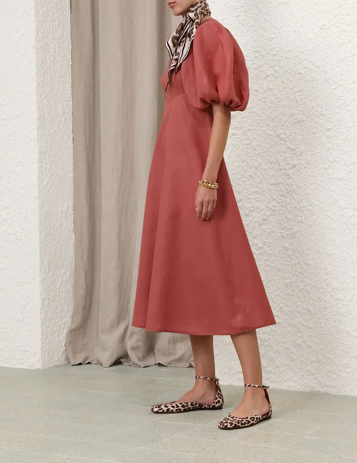 Women Zimmermann Dresses Midi Day Dress Lipstick