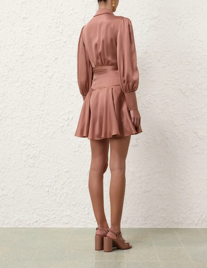 Women Zimmermann Dresses Silk Wrap Mini Dress Blush