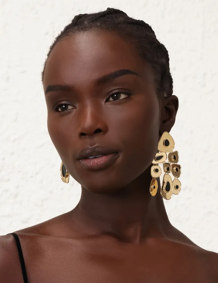 Women Zimmermann Earrings Petal Chandeliers Goldblack