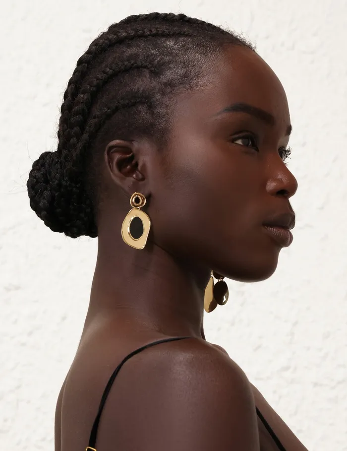 Women Zimmermann Earrings Petal Chandeliers Goldblack
