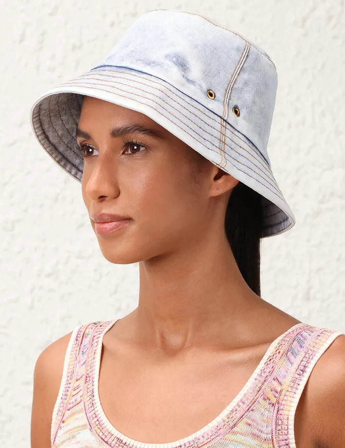 Women Zimmermann Hats Denim Bucket Hat Denim