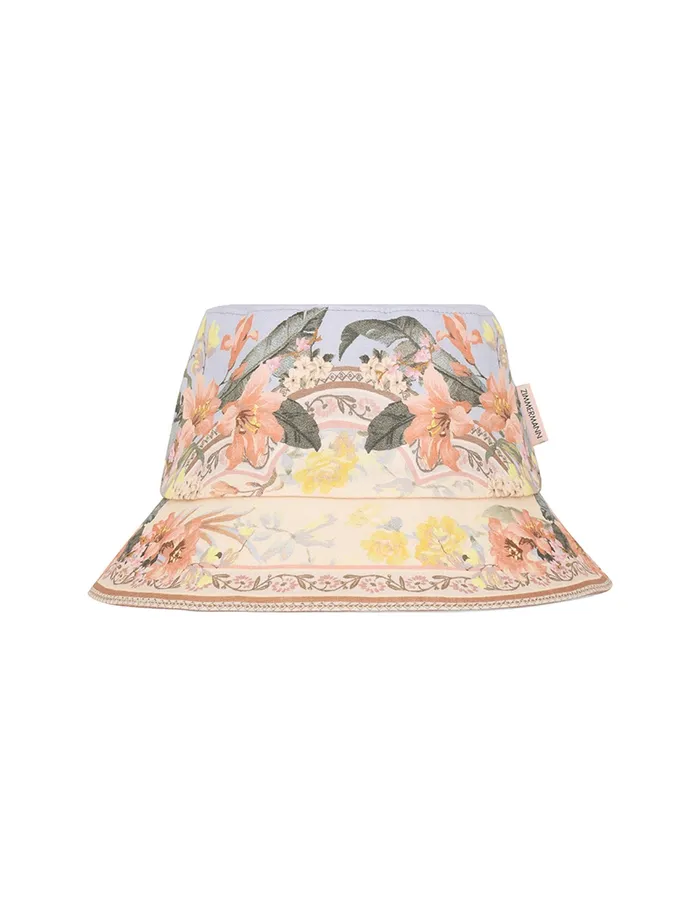 Women Zimmermann Hats Printed Canvas Bucket Hat Blue Floral