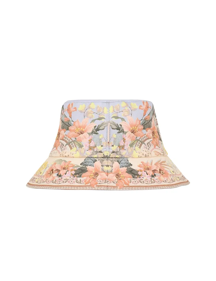 Women Zimmermann Hats Printed Canvas Bucket Hat Blue Floral
