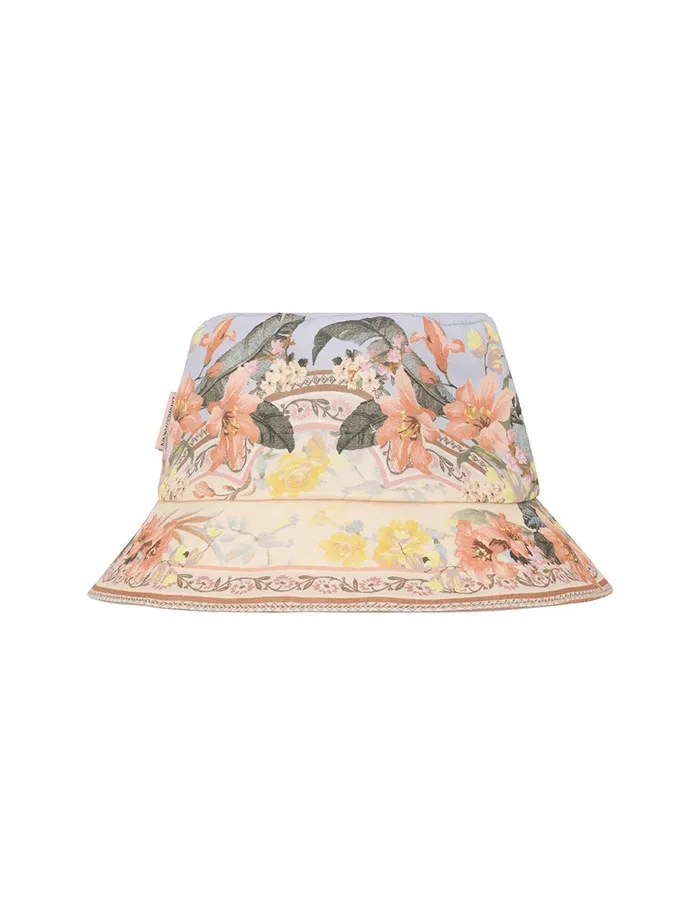 Women Zimmermann Hats Printed Canvas Bucket Hat Blue Floral