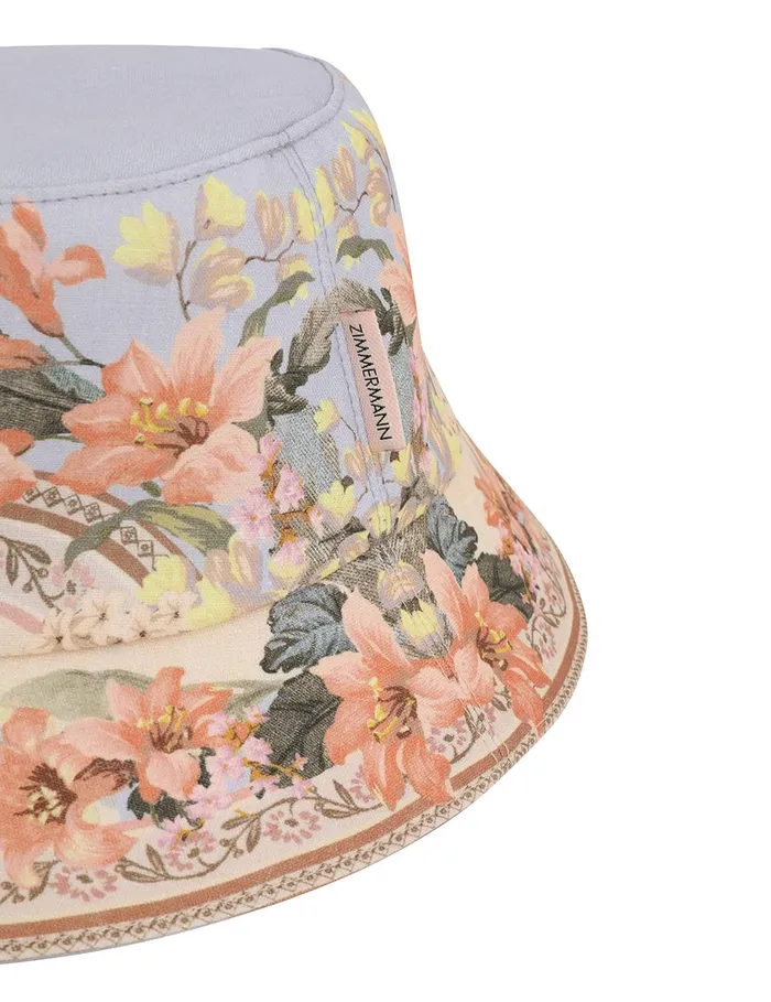 Women Zimmermann Hats Printed Canvas Bucket Hat Blue Floral