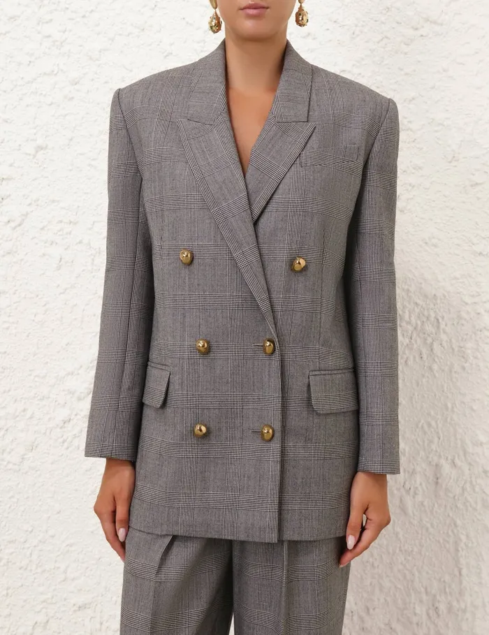 Women Zimmermann Jackets and Coats Crush Check Oversized Jacket Check