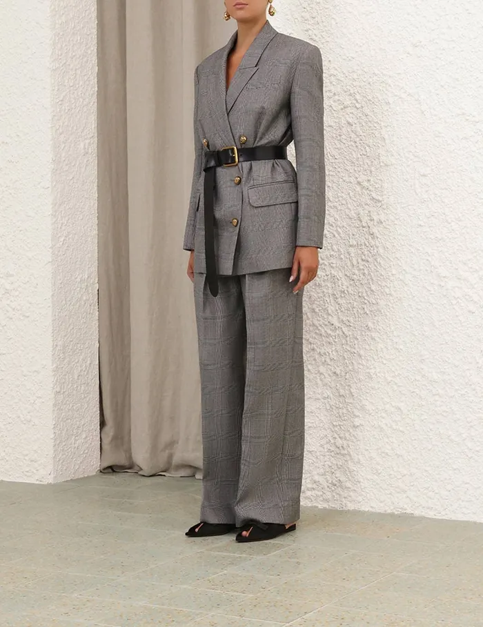 Women Zimmermann Jackets and Coats Crush Check Oversized Jacket Check