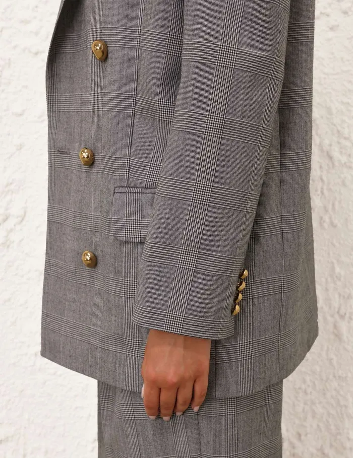 Women Zimmermann Jackets and Coats Crush Check Oversized Jacket Check