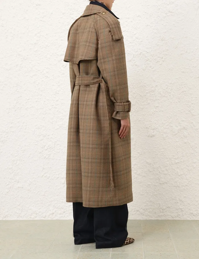 Women Zimmermann Jackets and Coats Eden Checked Trench Coat Check
